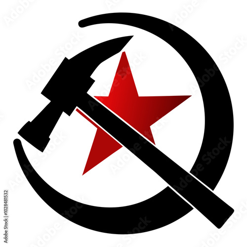 Hammer And Sickle Silhouette vector illustration