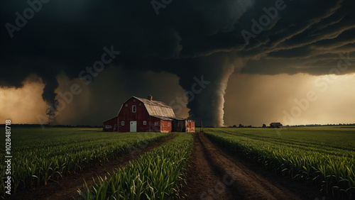 Obraz na płótnie storm clouds over the countryside w salonie