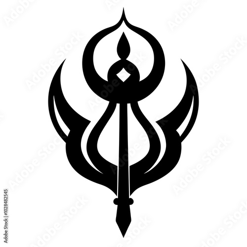 Khanda Silhouette vector illustration