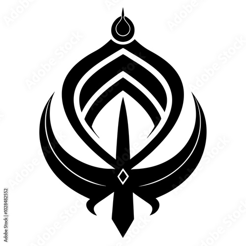 Khanda Silhouette vector illustration