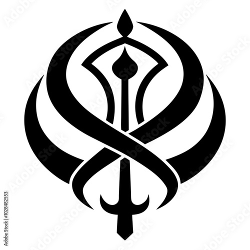 Khanda Silhouette vector illustration