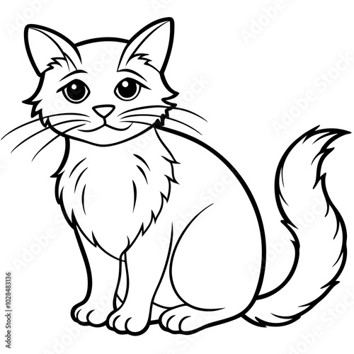 sad cat vector silhouette vector illustration