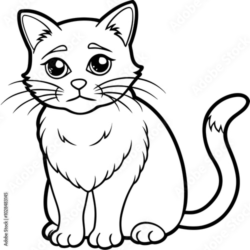 sad cat vector silhouette vector illustration