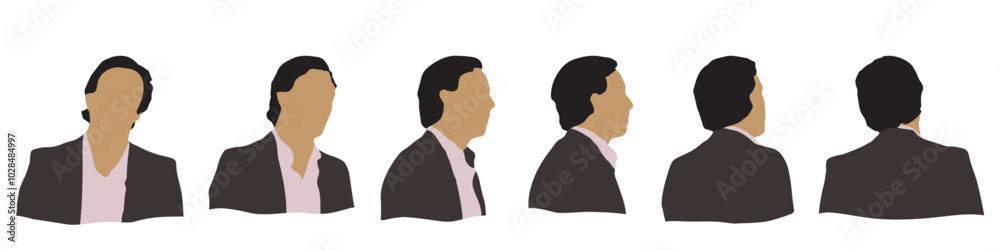 Conceptual human head isolated on white background as abstract avatar as a set or collection banner for social design concept. Human closeup anonymous faces head shot for human character illustration Conceptual human head isolated on white background as abstract avatar as a set or collection banner for social design concept. Human closeup anonymous faces head shot for human character illustration