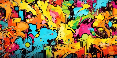 Wallpaper Mural A colorful painting with a lot of different colors and shapes Torontodigital.ca