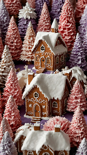 gingerbread house with christmas tree