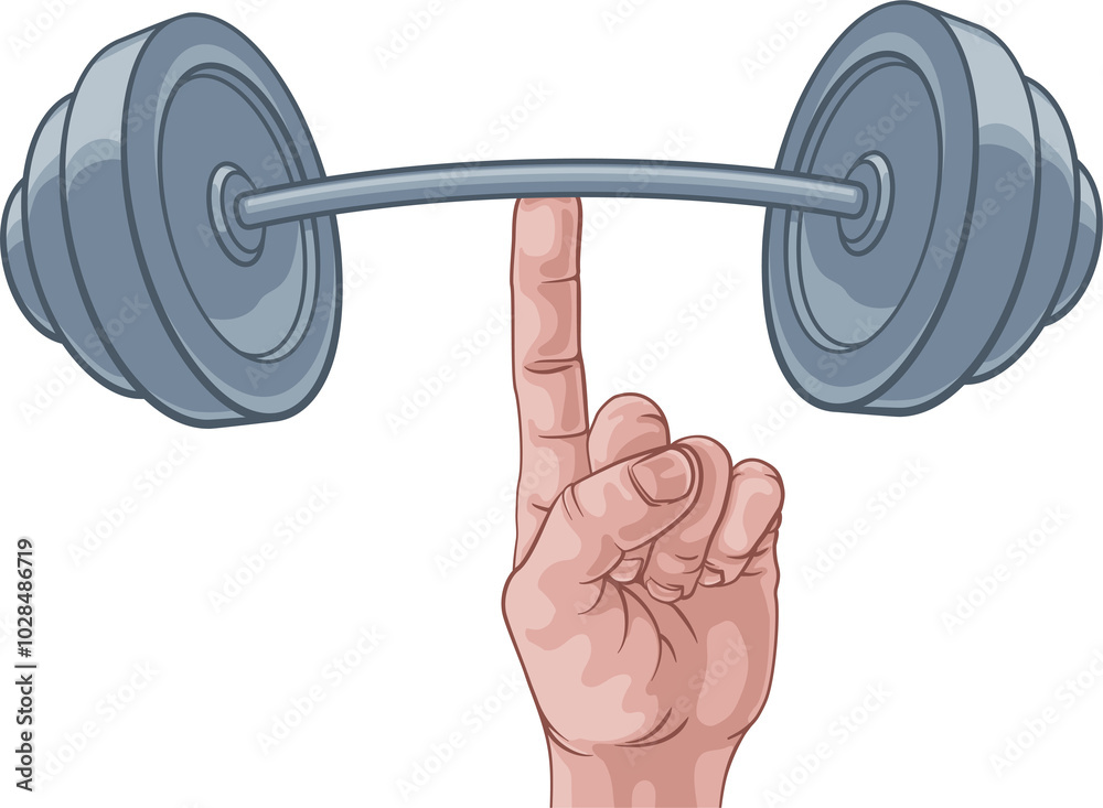 Weight Lifting Hand Finger Holding Barbell Concept Weight Lifting Hand Finger Holding Barbell Concept