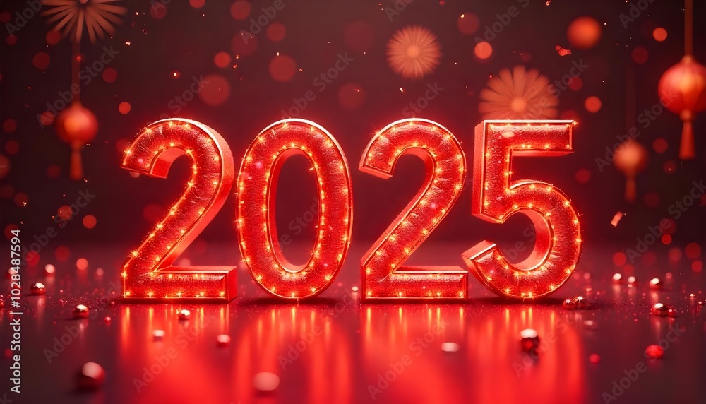 2025 happy new year celebration card background in red colour theme 2025 happy new year celebration card background in red colour theme