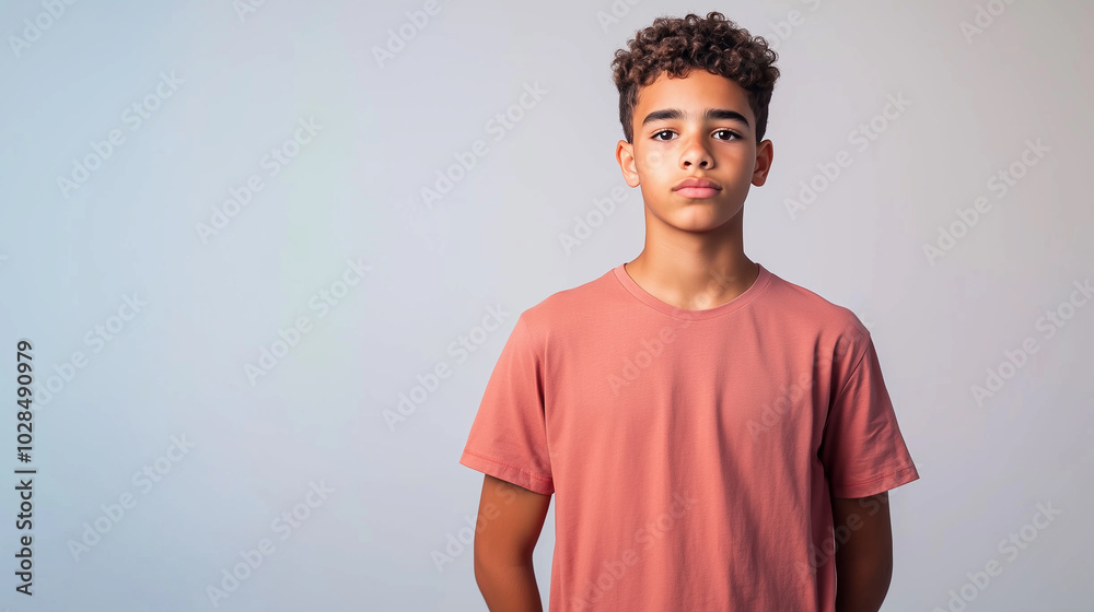 Confident young boy standing with hands in pockets, wearing a denim jacket and white t-shirt, posing against a neutral background with a calm expression. Confident young boy standing with hands in pockets, wearing a denim jacket and white t-shirt, posing against a neutral background with a calm expression.