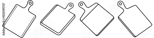 line art vector illustration collection of cutting board . isolate on a white background. SVG and PNG
