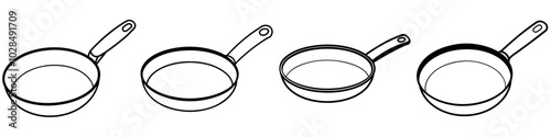 line art vector illustration collection of pan . isolate on a white background. SVG and PNG
