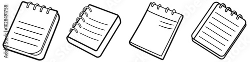 line art vector illustration collection of notepad . isolate on a white background. SVG and PNG

