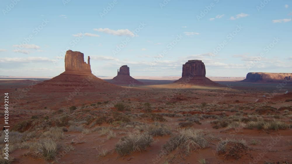 Last light on the Monument Valley rock formations, Arizona, United States Last light on the Monument Valley rock formations, Arizona, United States