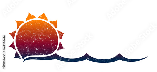 The symbol of the sunrise in the sea.