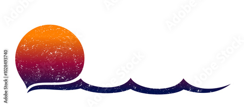 The symbol of the sunrise in the sea.