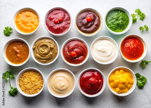 Wallpaper Mural Looping Stop Motion Animation of Colorful Sauces in Bowls on White Background - Captivating Culinary Artistry for Food Enthusiasts and Chefs Torontodigital.ca