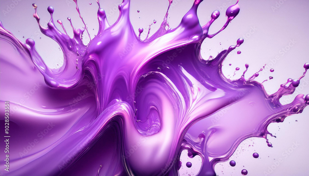Fototapeta premium Purple paint splash. Abstract background for text; modern hologram illustration
