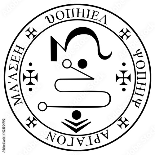 Exquisite Vector Image of the Seal of Jophiel – Ideal for Spiritual Projects, Angelic Art, Esoteric Designs, and Symbolic Creations Invoking Wisdom, Beauty, and Divine Guidance
