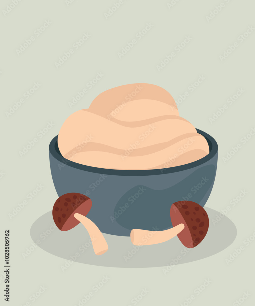 Flat Design Illustration at Mushroom Sauce Flat Design Illustration at Mushroom Sauce