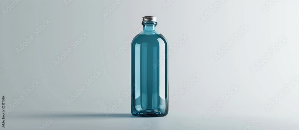 Plastic Bottle Mockup with Metal Cap on White Background Plastic Bottle Mockup with Metal Cap on White Background