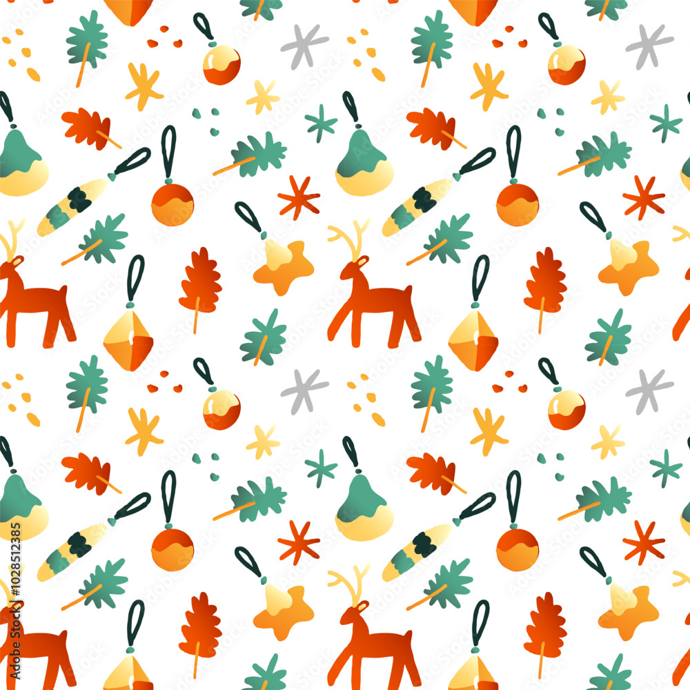 Christmas Toys and Holiday Gifts. Hand-Drawn Vector Pattern light, Not AI Christmas Toys and Holiday Gifts. Hand-Drawn Vector Pattern light, Not AI