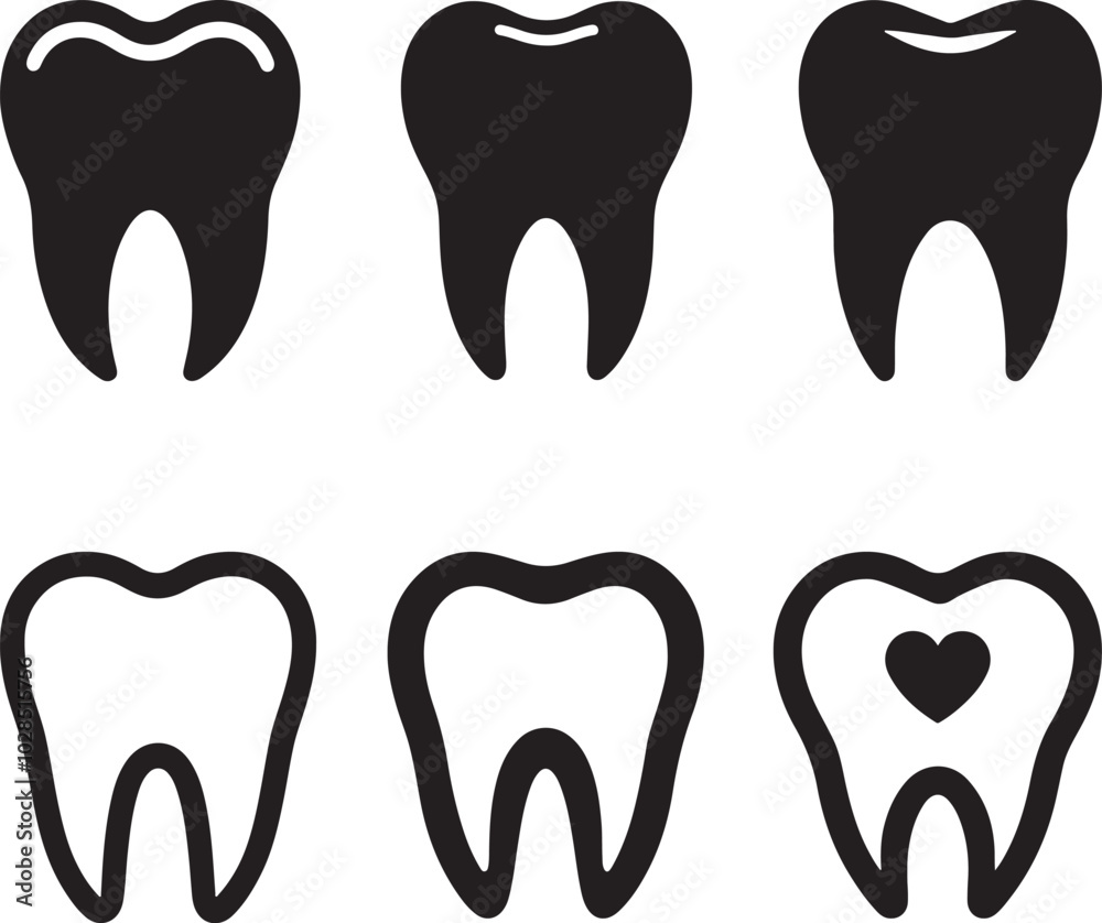 set of tooth icons set of tooth icons