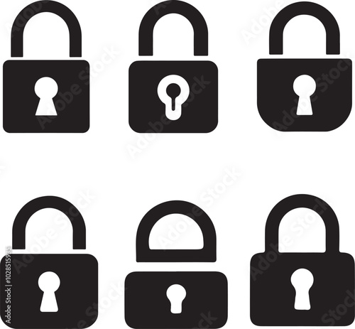 set of locks vector icon