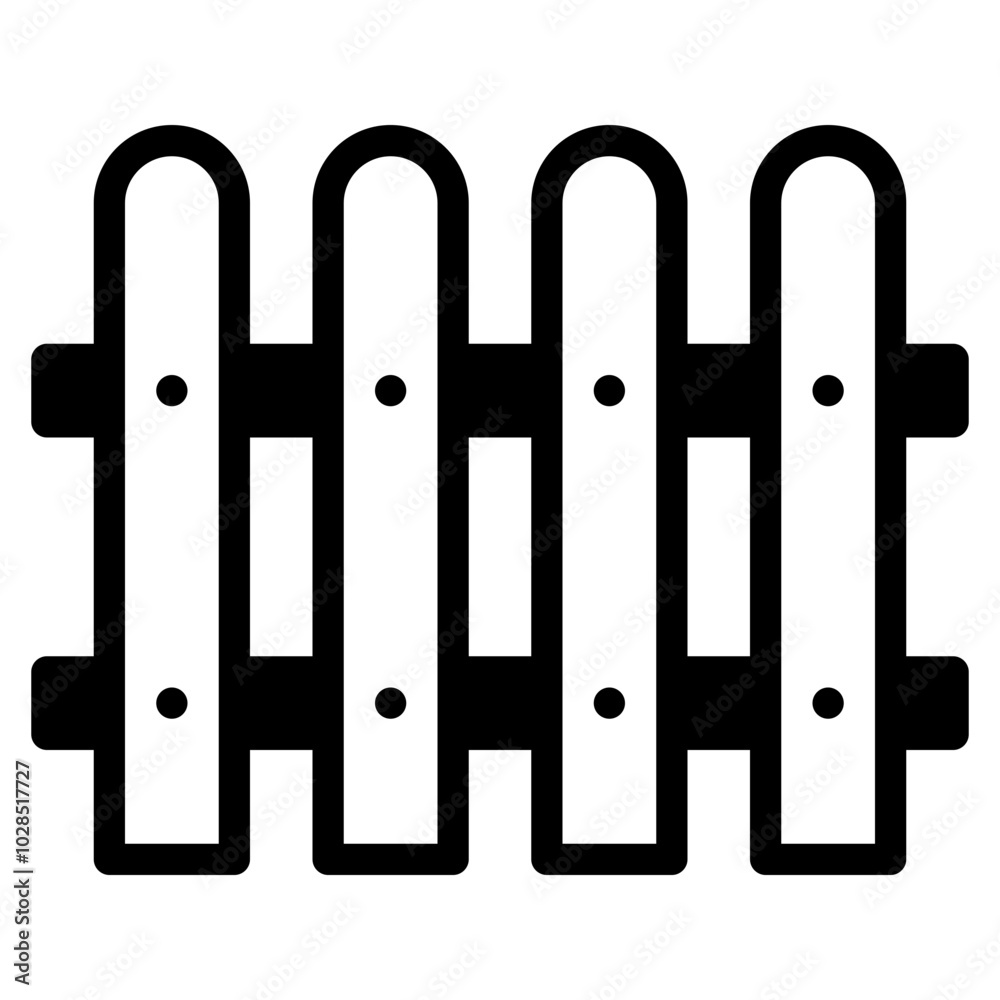 Simple Wooden Fence Icon Design for Various Uses Simple Wooden Fence Icon Design for Various Uses