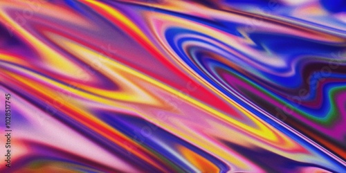 Iridescent abstract holographic background modern style with grainy effect texture.