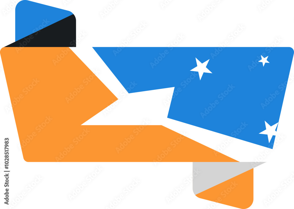 Folded Icon of Argentine Antarctica Flag Folded Icon of Argentine Antarctica Flag