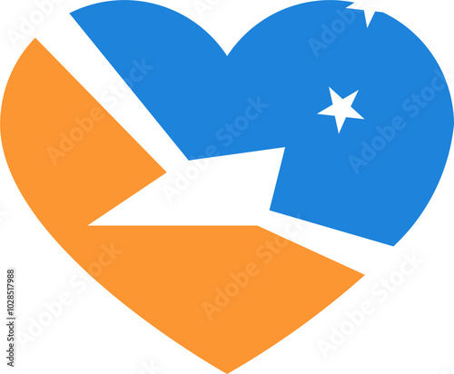 Heart Icon inside Argentine Antarctica Flag