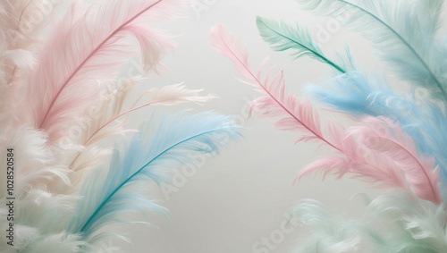 Soft Feathered Brushstroke Abstract in Pastel Colors Delicate Artistic Background Design