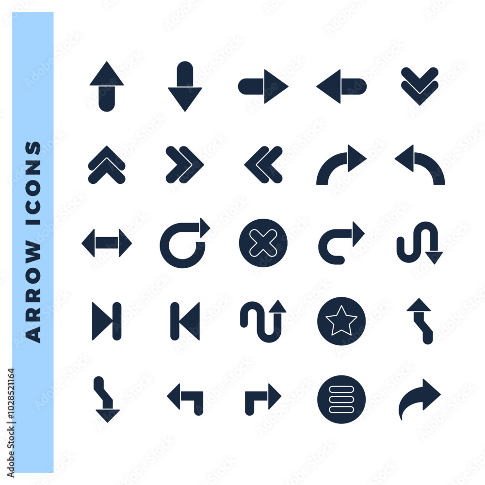 25 Arrow Glyph icon pack. vector illustration. 25 Arrow Glyph icon pack. vector illustration.