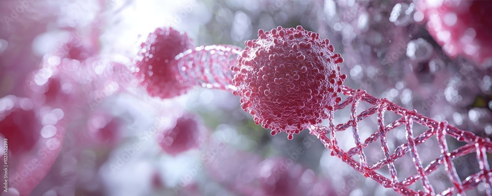 Detailed depiction of microscopic cells with intricate structures in vibrant colors. Detailed depiction of microscopic cells with intricate structures in vibrant colors.