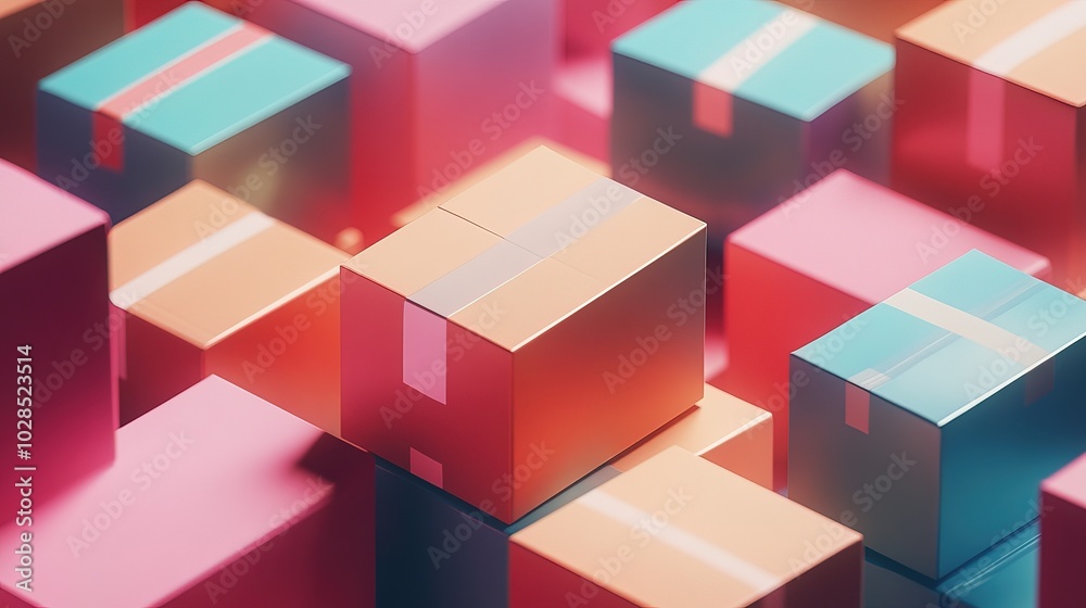 Obraz premium optimizing delivery boxes packed and loaded