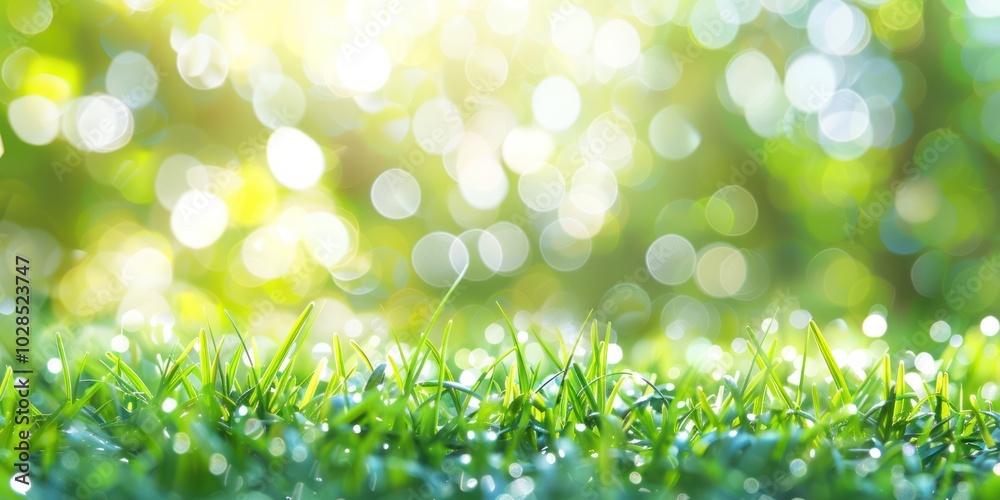 Obraz premium green grassy bokeh effect grass background bokeh sunlight growth wild