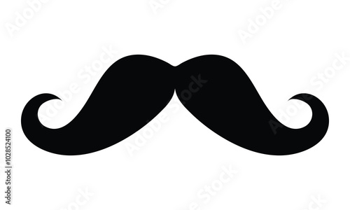 Mustache vector illustration. Simple style icon isolated on white background