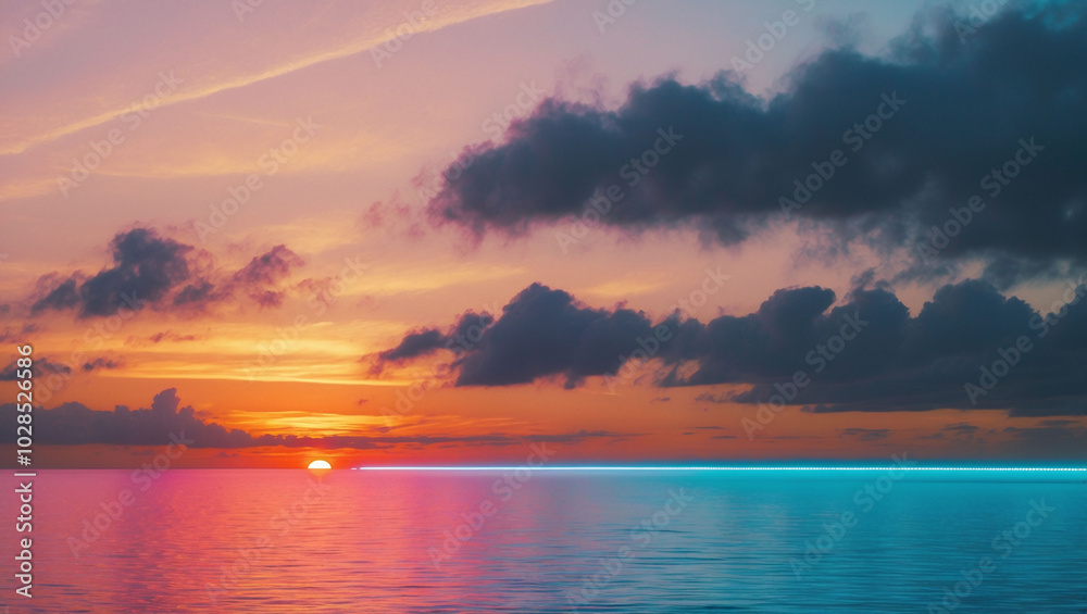 A sunset on the horizon, symbolizing hope after a period of sadness A sunset on the horizon, symbolizing hope after a period of sadness