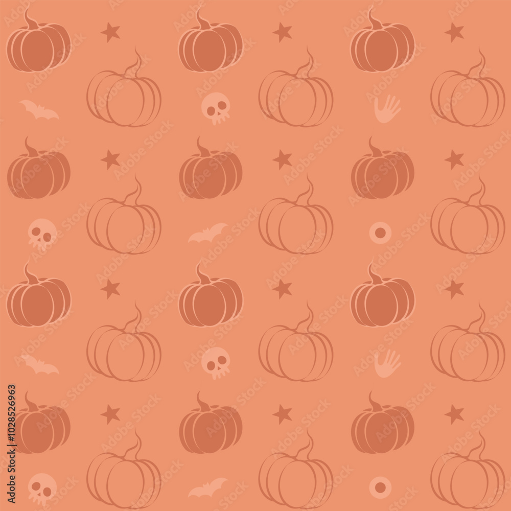 Halloween cartoon seamless pattern. Pumpkin vector illustration.
Halloween cartoon seamless pattern. Pumpkin vector illustration.