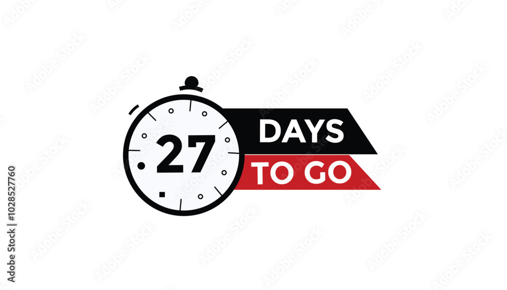 27 days to go Countdown number banner templates. time icon. Vector Illustration
27 days to go Countdown number banner templates. time icon. Vector Illustration