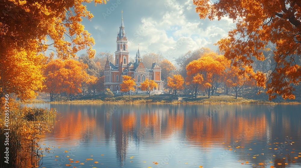 Autumn Trees Reflecting in Calm Water Autumn Trees Reflecting in Calm Water