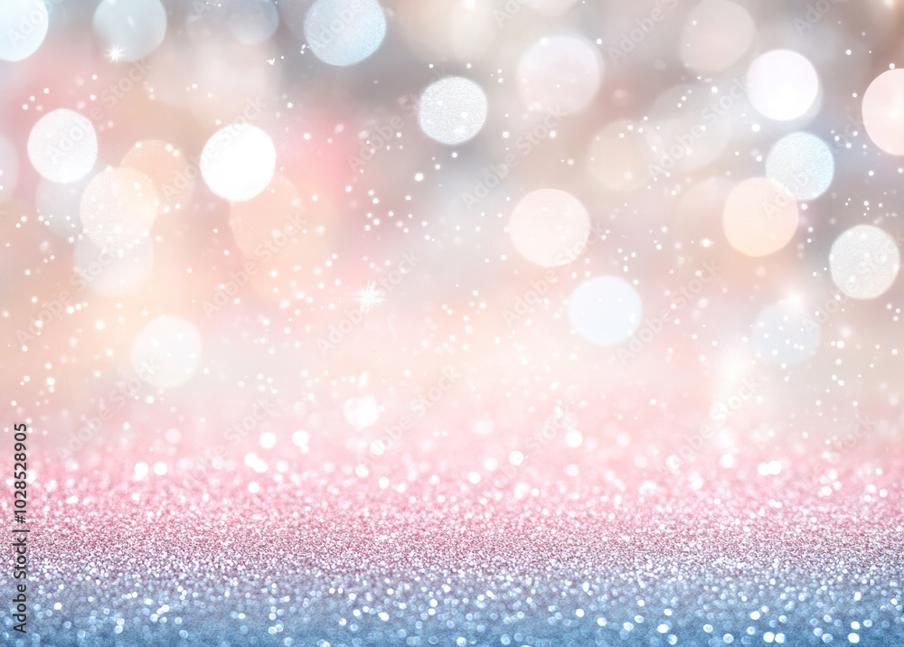 Obraz premium Dreamy Pastel Glitter Bokeh with Light Shimmer