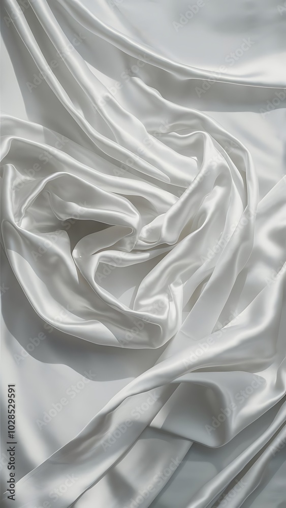 Obraz premium White Silk Fabric for Drapery Abstract Background