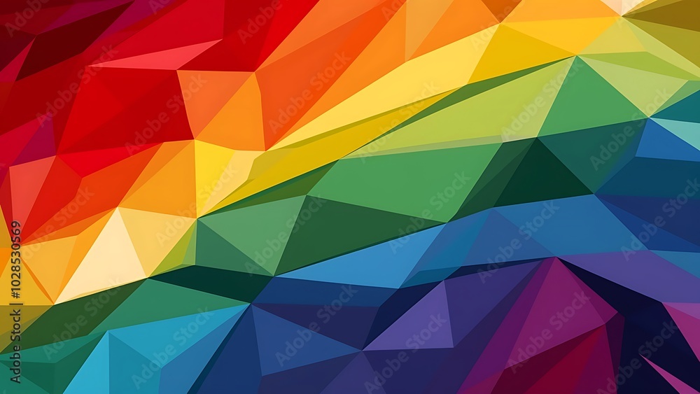 Obraz premium Colorful rainbow polygon background or vector frame. Rainbow colors