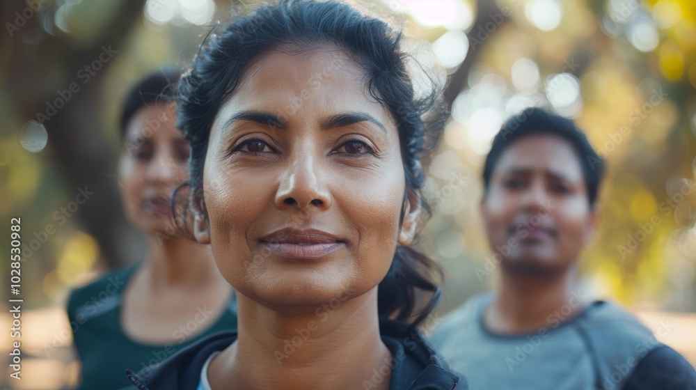 Middle-aged Indian woman jogging in the park, promoting an active lifestyle. Middle-aged Indian woman jogging in the park, promoting an active lifestyle.