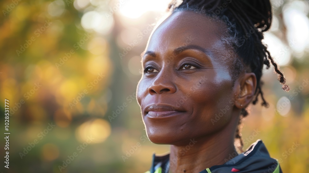 Focused African American woman running in the park, embracing an active lifestyle. Focused African American woman running in the park, embracing an active lifestyle.