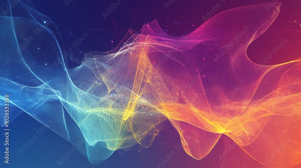 Obraz premium Learning pathways visualized and art patterns in vibrant colors