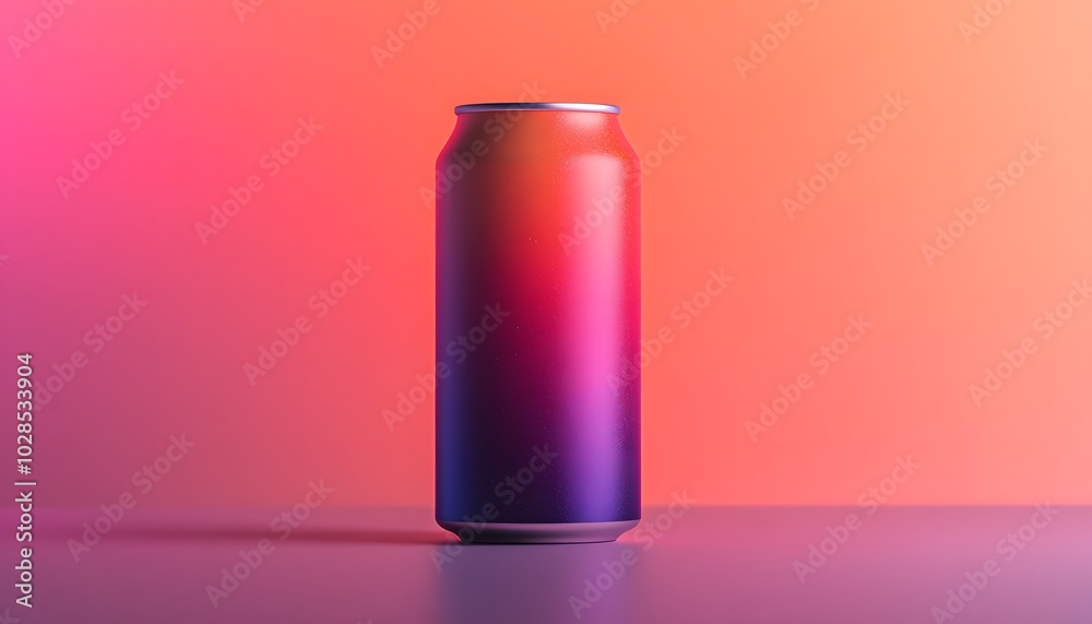 A vibrant gradient can with an artistic background, capturing modern design and beverage aesthetics. A vibrant gradient can with an artistic background, capturing modern design and beverage aesthetics.
