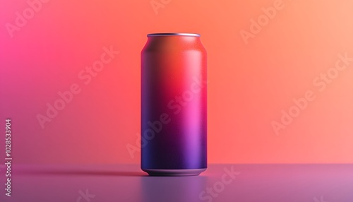 A vibrant gradient can with an artistic background, capturing modern design and beverage aesthetics.
