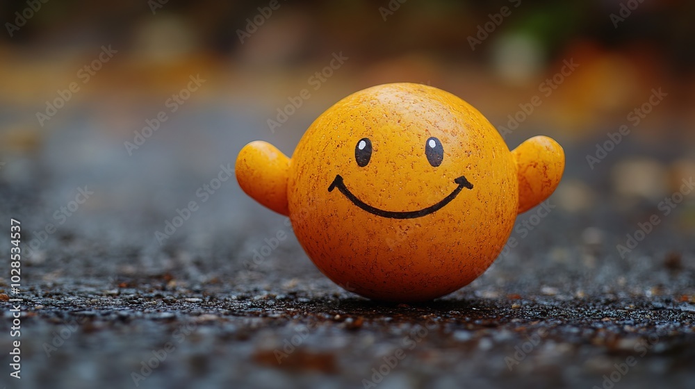 Positivity in the workplace demonstrated by a yellow smiling ball Positivity in the workplace demonstrated by a yellow smiling ball